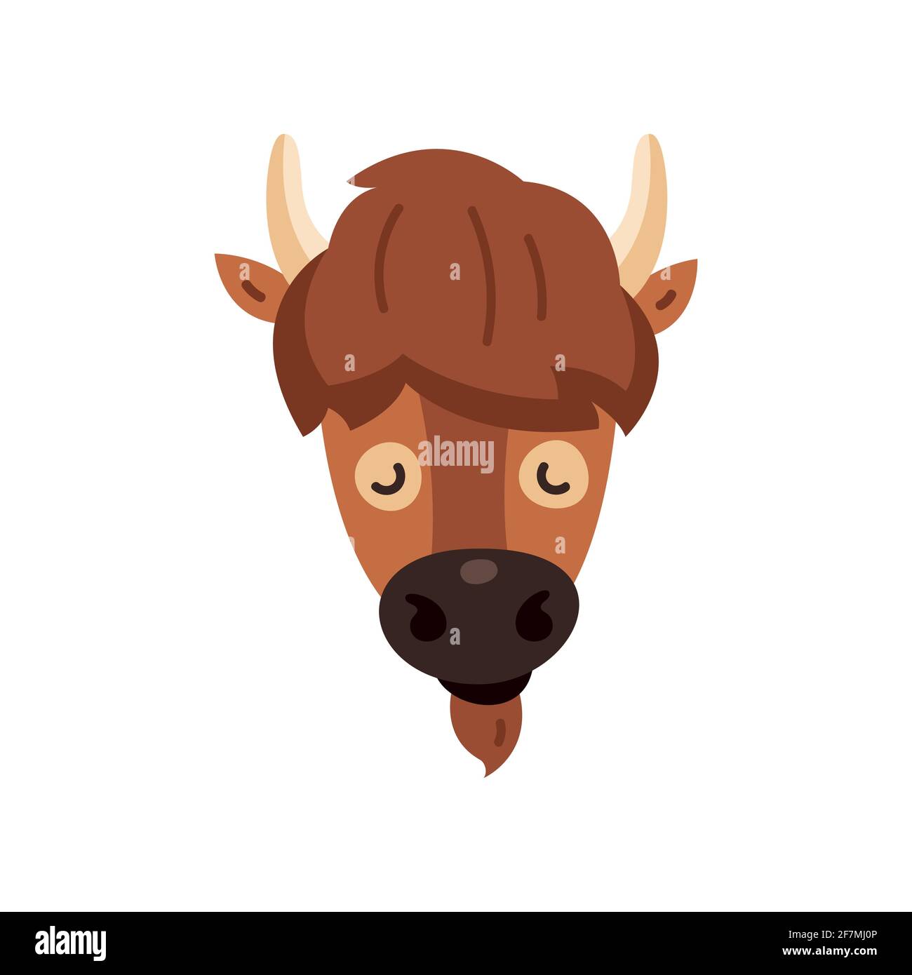 Bison icon. Vector illustration of american bison, standing in profile ...