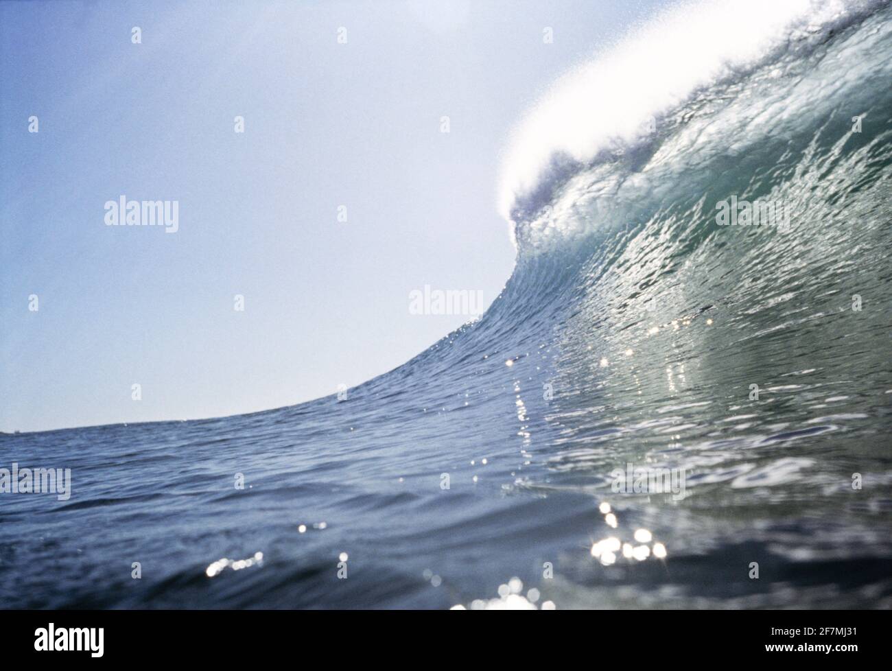 Seascape. Close up of wave breaking. Stock Photo