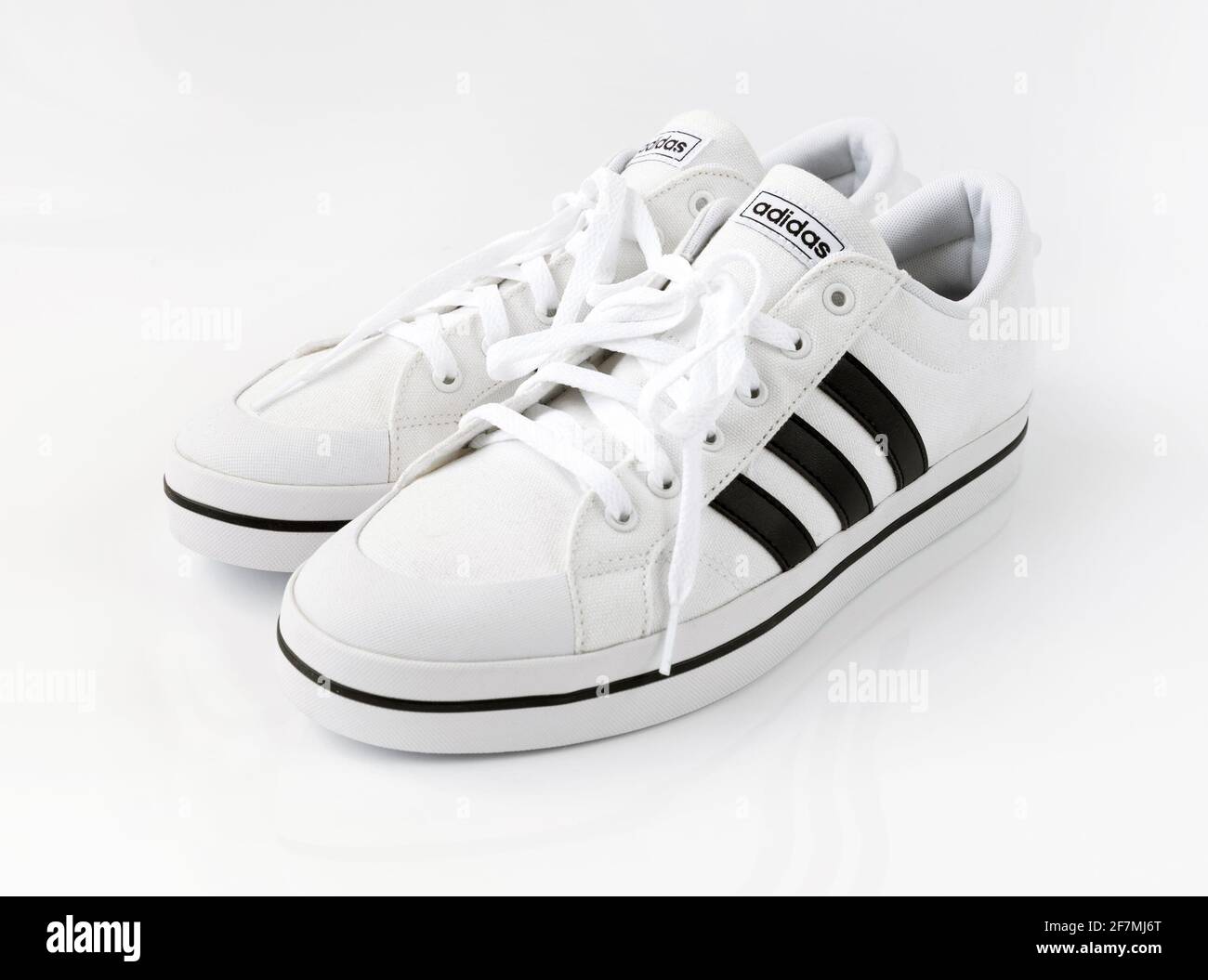 Moscow, Russia - Apr 5. 2021. White adidas sneakers on white background  Stock Photo - Alamy