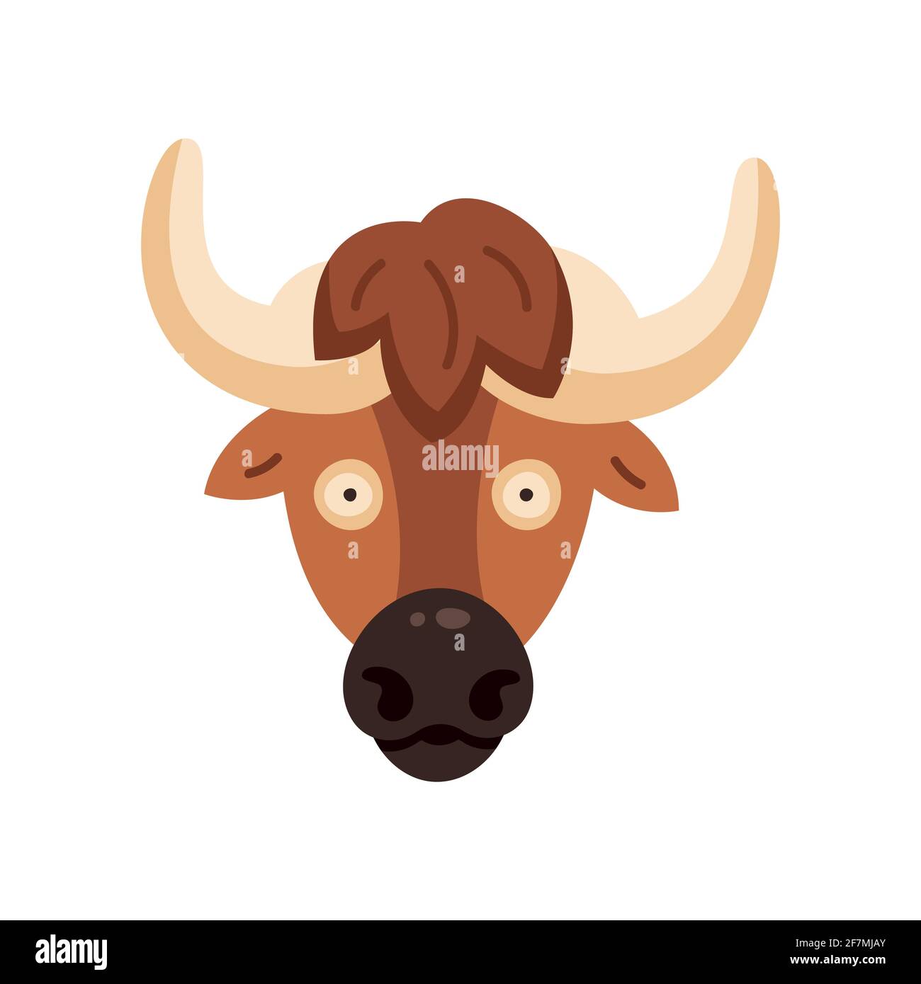 Bison icon. Vector illustration of american bison, standing in profile ...