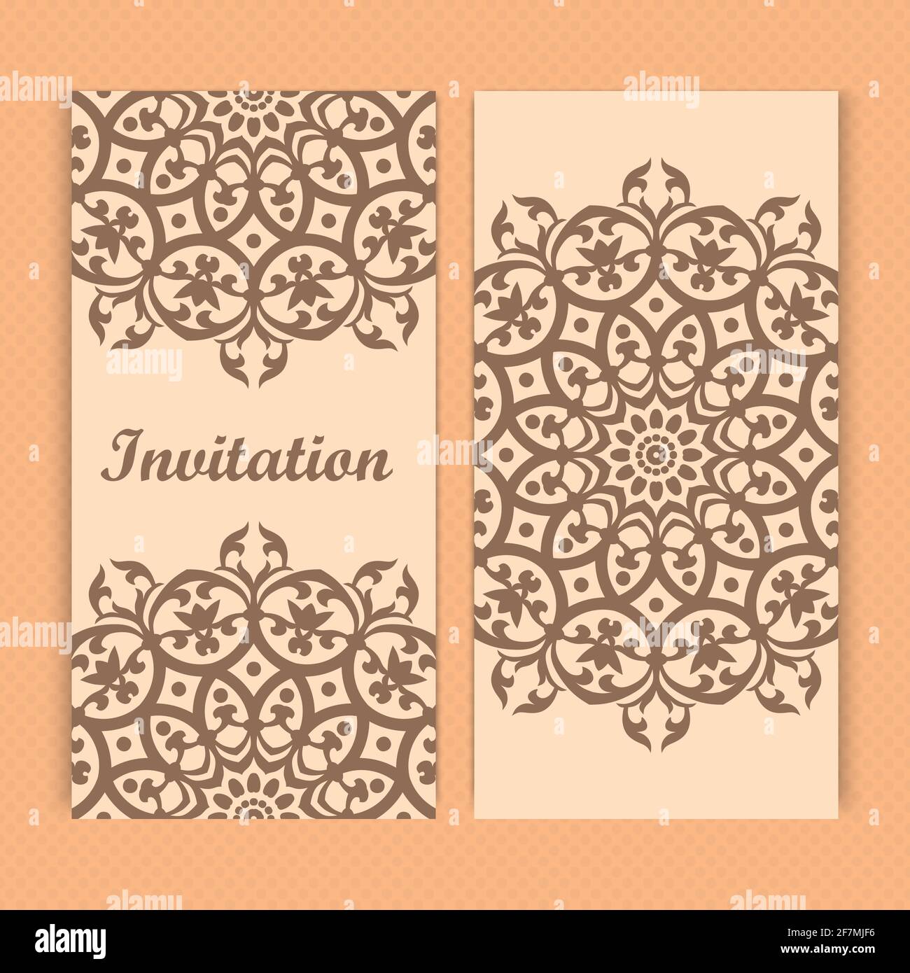 Mandala invitation card design.Floral card template design.Ornate date