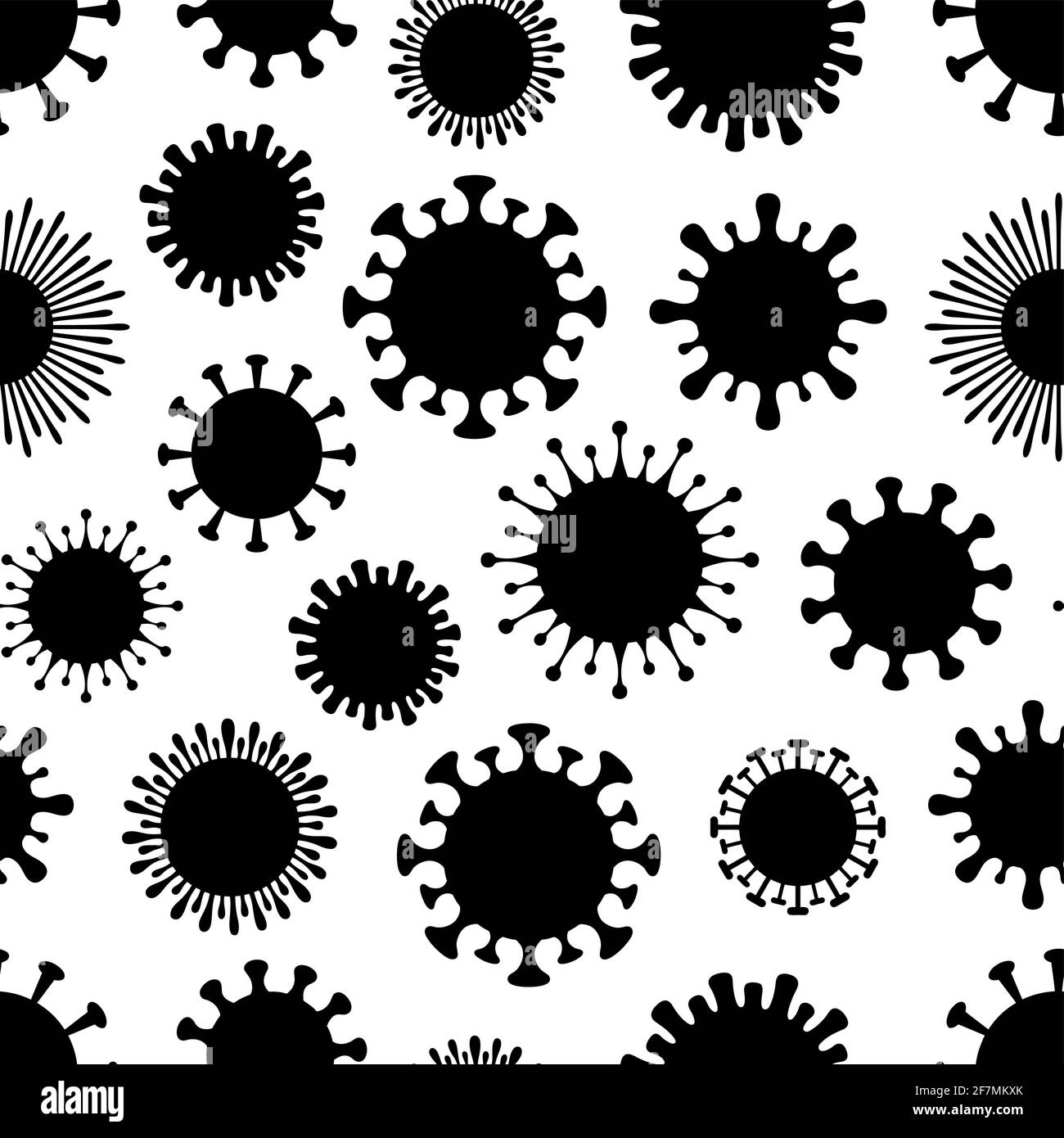 Seamless illustration of coronavirus cells isolated on white Stock ...