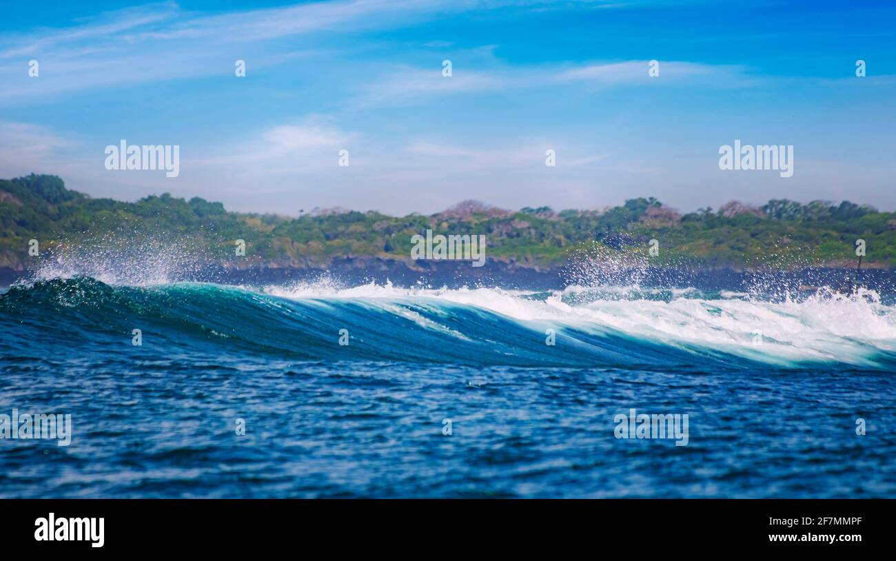 Big waves in the Indian Ocean at Kisite-Mpunguti Marine National Park. Stock Photo