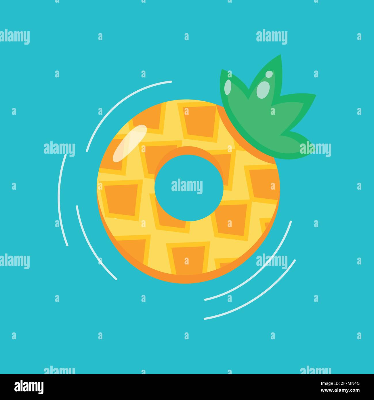 Flat lifebuoy, inflatable swimming ring. Vector illustration. Stock Vector