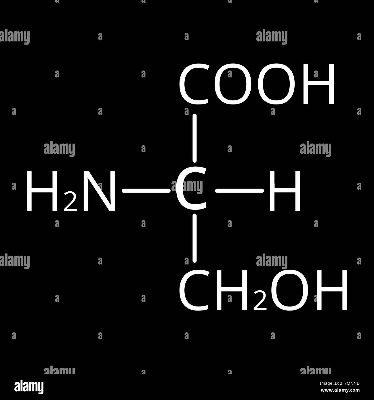 Serine amino acid. Chemical molecular formula Serine amino acid. Vector