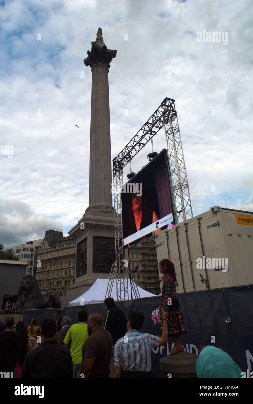 Nelson Column in Trafalgar Square Stock Photo