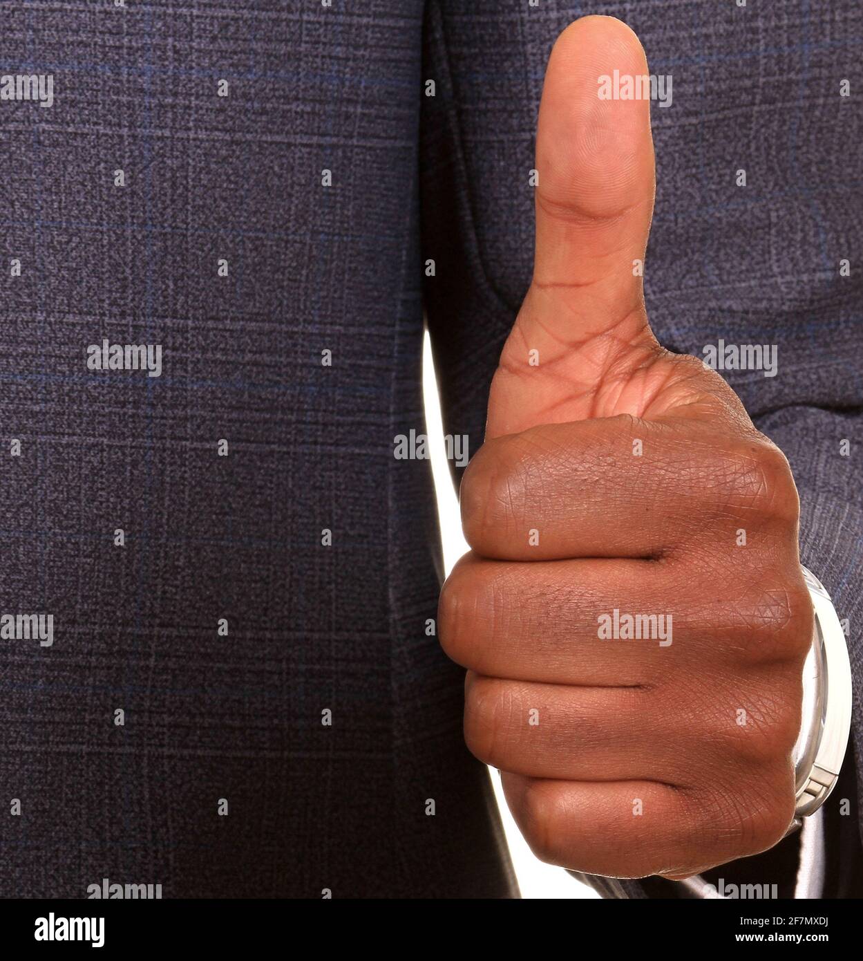 businessman giving thumbs up on white background stock photo Stock Photo