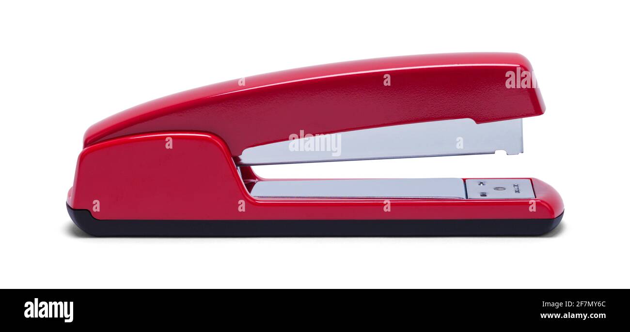 Red Metal Stapler Cut Out Side View Stock Photo Alamy
