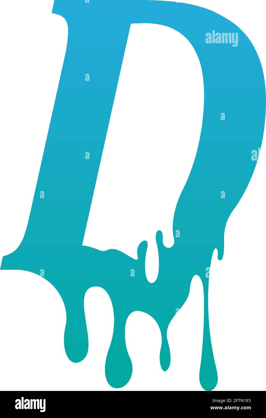 Melting Letter D icon logo design template vector Stock Vector