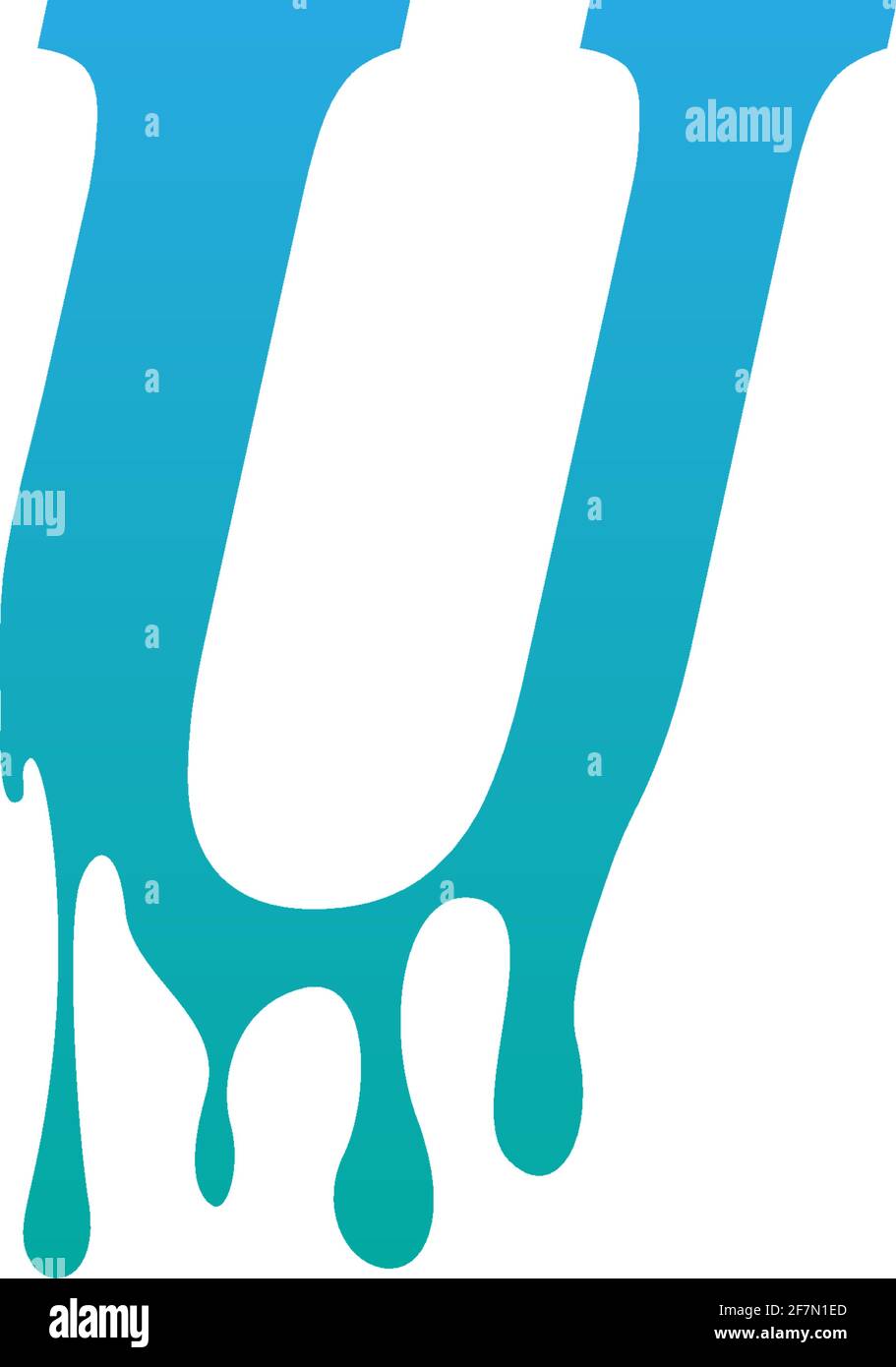 Melting Letter U icon logo design template vector Stock Vector Image ...