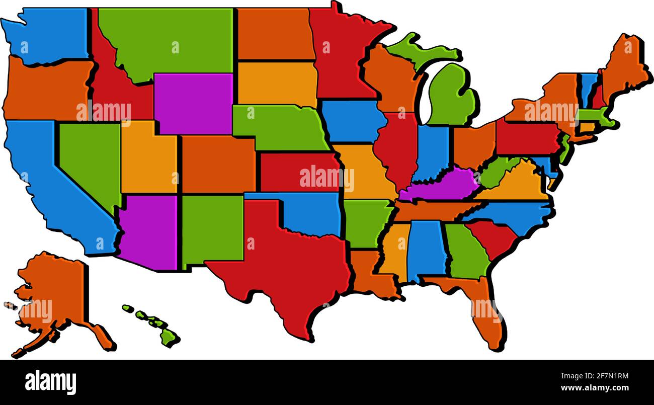 Карта США вектор. Карта с соед\ми. Переход Мексика США вектор. State coloured