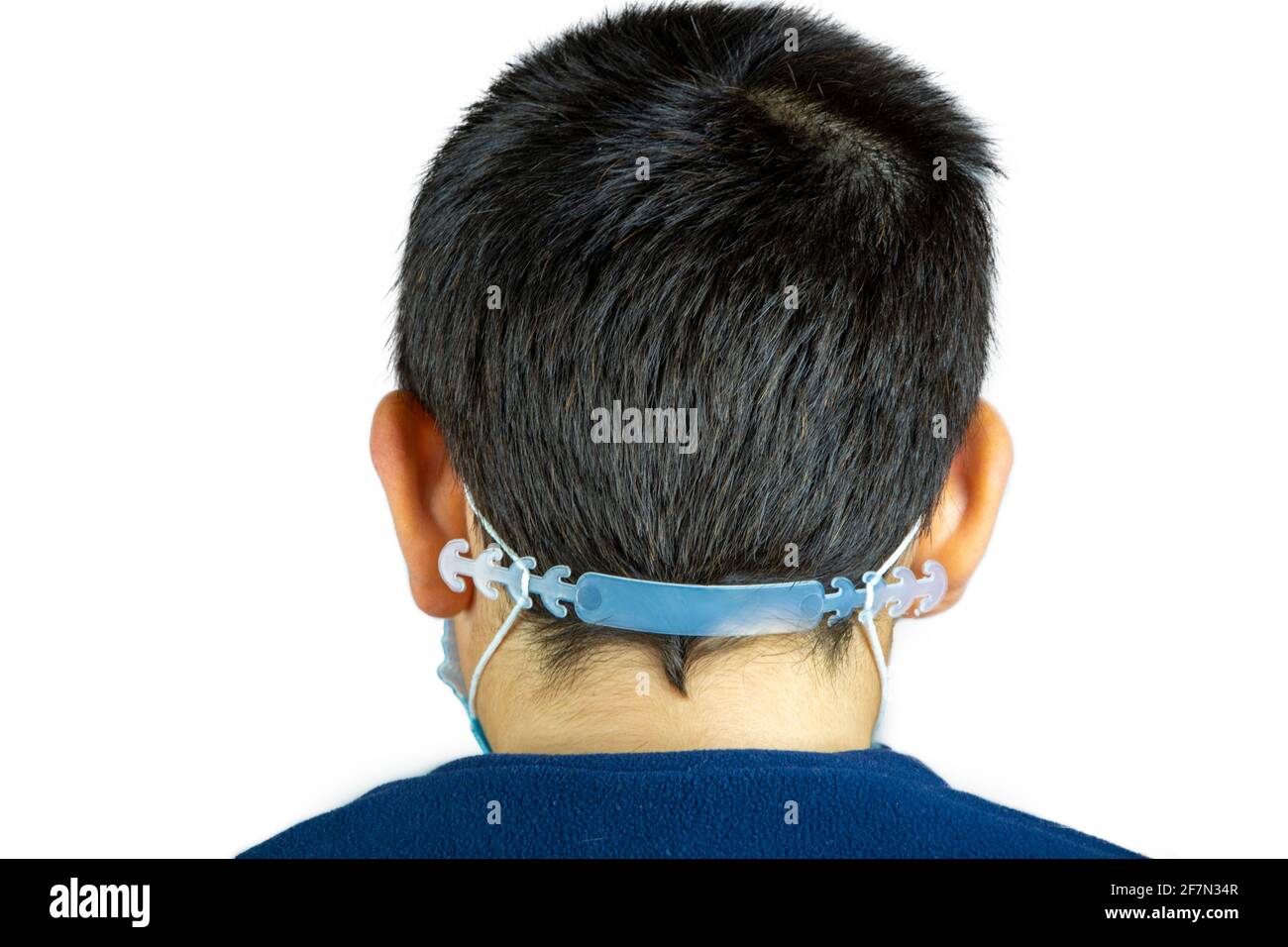 Using the protective face mask with the mask holder Stock Photo Alamy