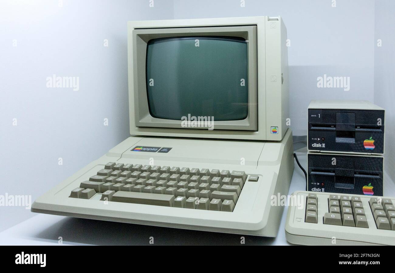 Apple IIc macintosh retro computer Stock Photo