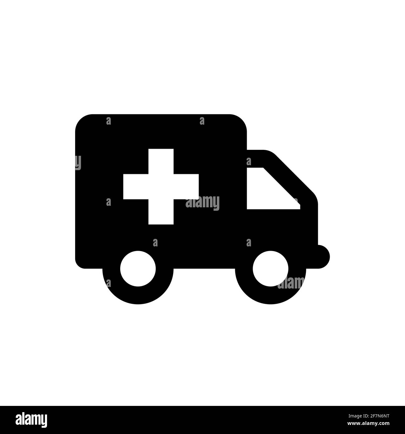 Ambulance car vector icon. Emergency car symbol isolated on white