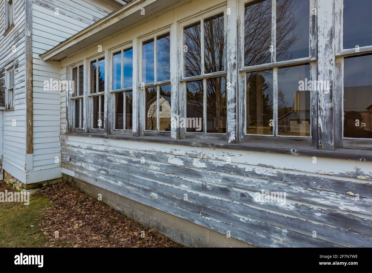 Porch on the home at the Eitzen Farm in Sleeping Bear Dunes National Lakeshore along Lake Michigan, Michigan, USA Stock Photo