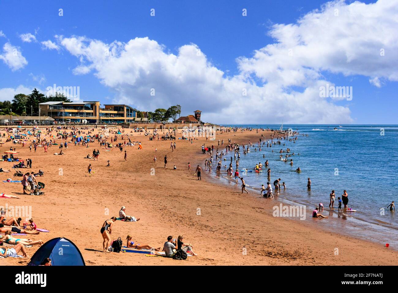Exmouth seafront and beach in glorious Devon Stock Photo