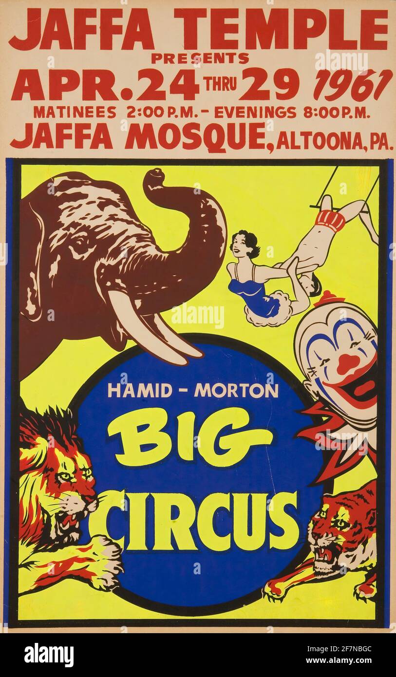 A vintage circus poster for the Hamid Morton Big Circus Stock Photo - Alamy