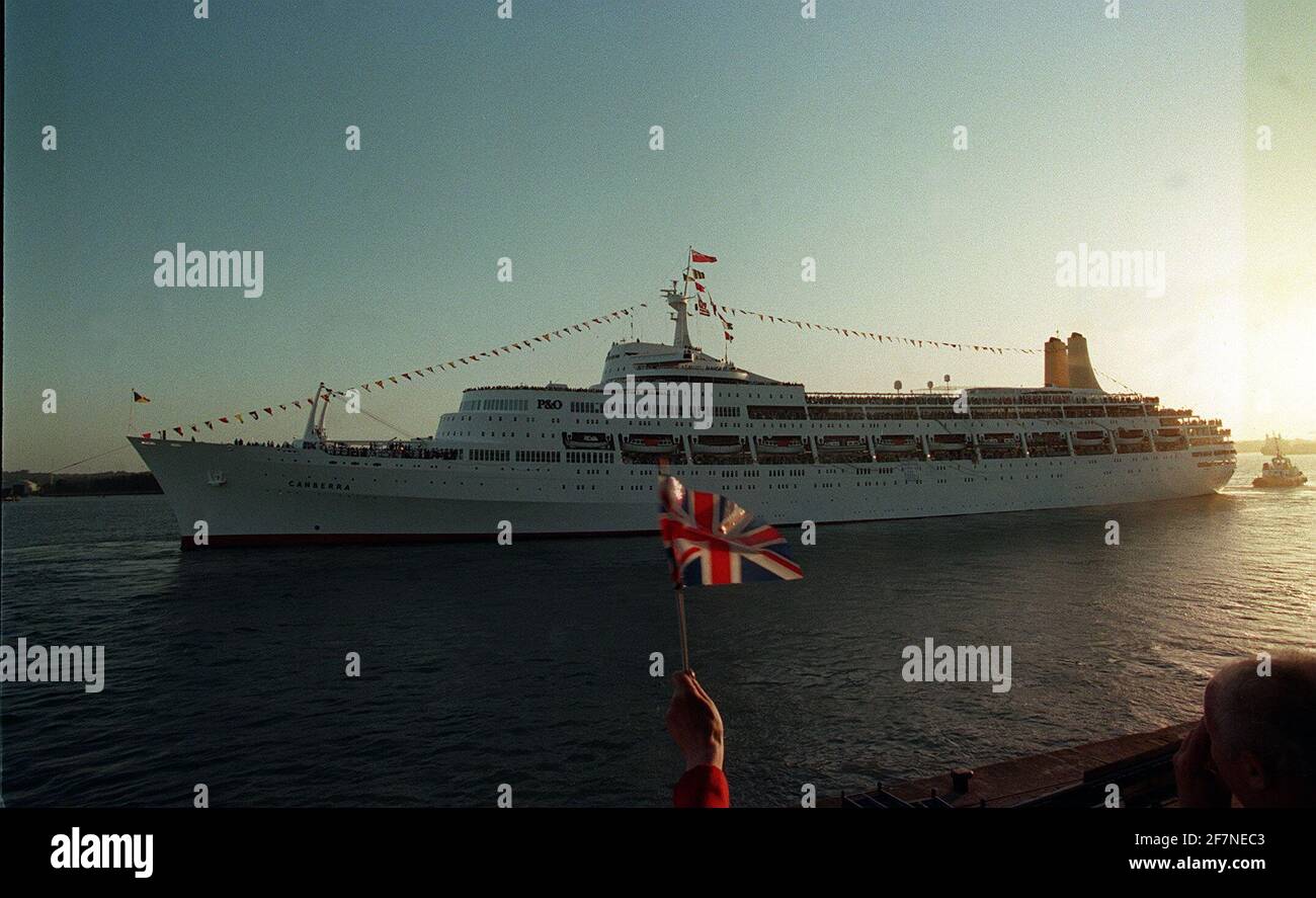 P&O Cruise ship Canberra at Southampton Stock Photo