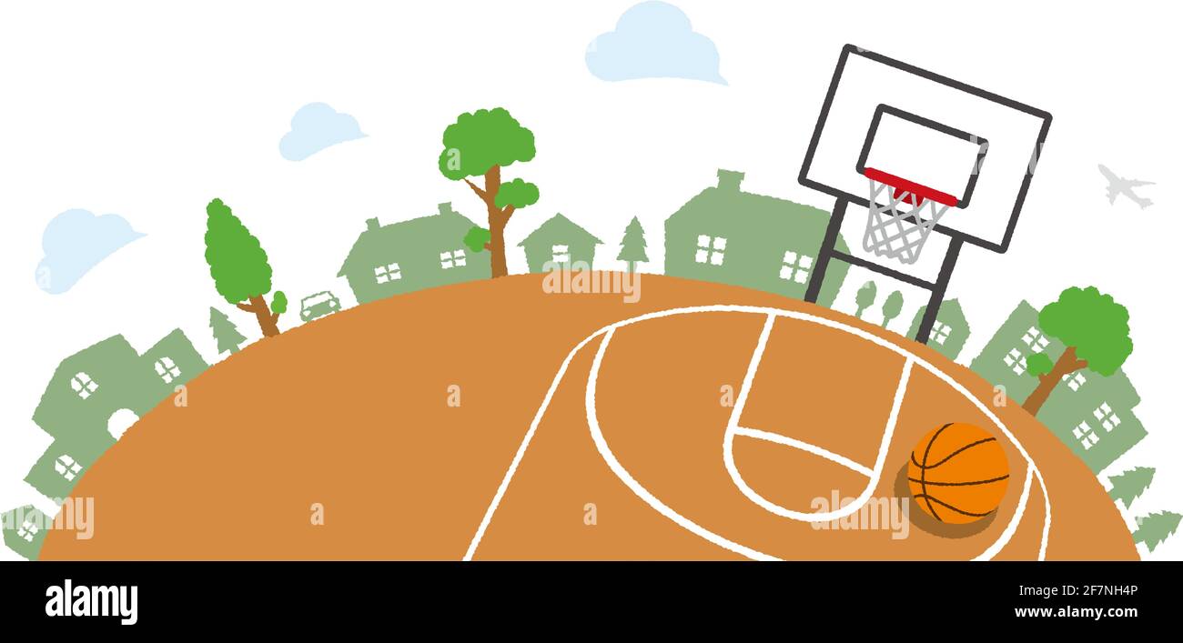 Semicircular landscape background ( basketball court ) vector illustration Stock Vector