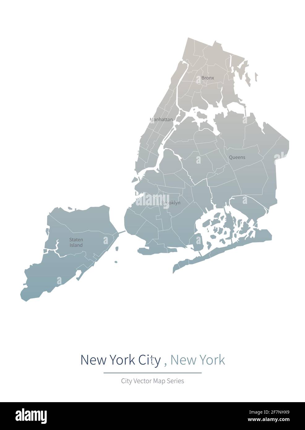 New York Map. vector map of major city in the US. Stock Vector