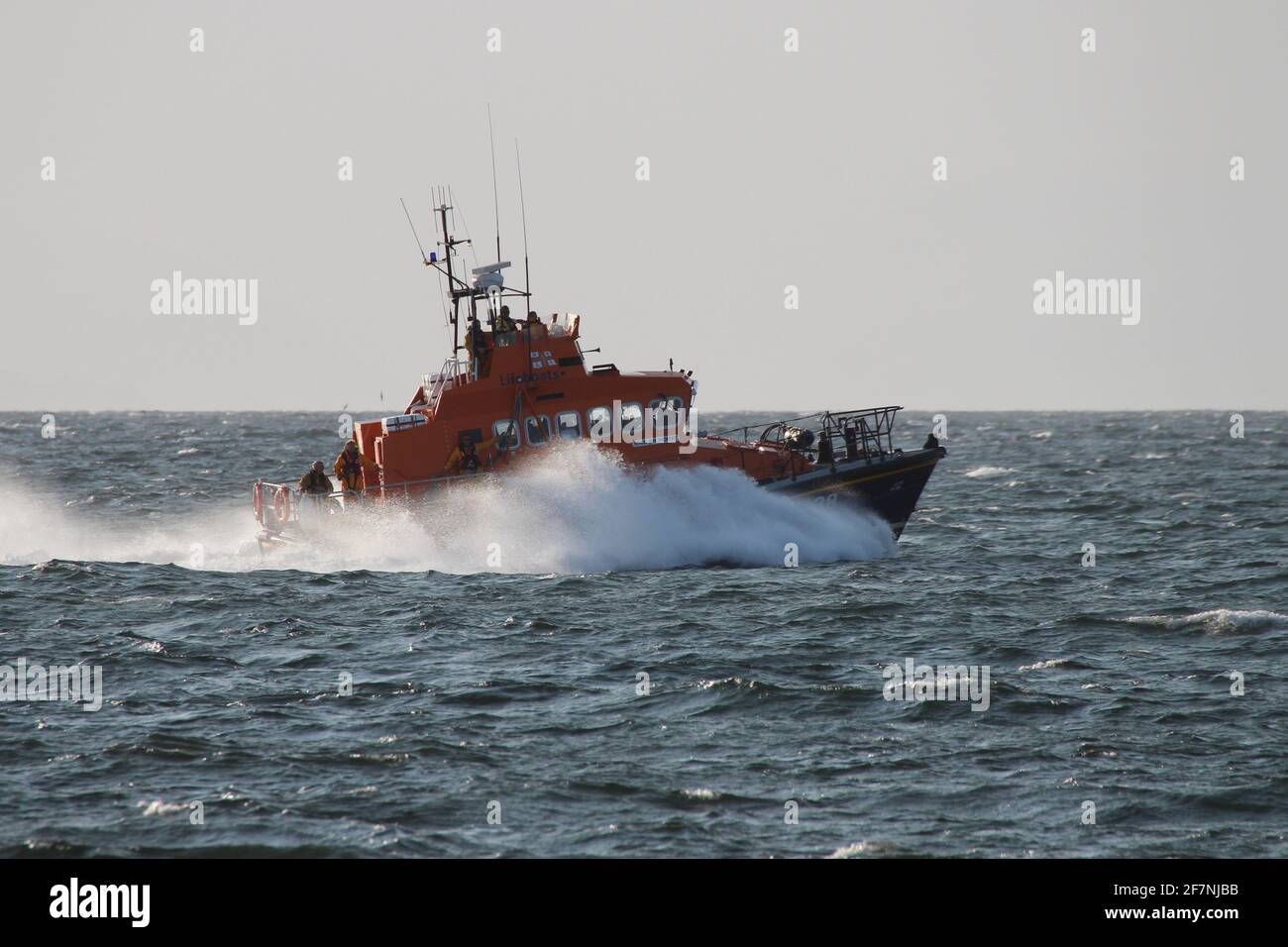 RNLB Jim Moffat (14-38), a Trent-class lifeboat operated by the Royal National Lifeboat Institution (RNLI), at Ayr during the Scottish Airshow in 2015 Stock Photo