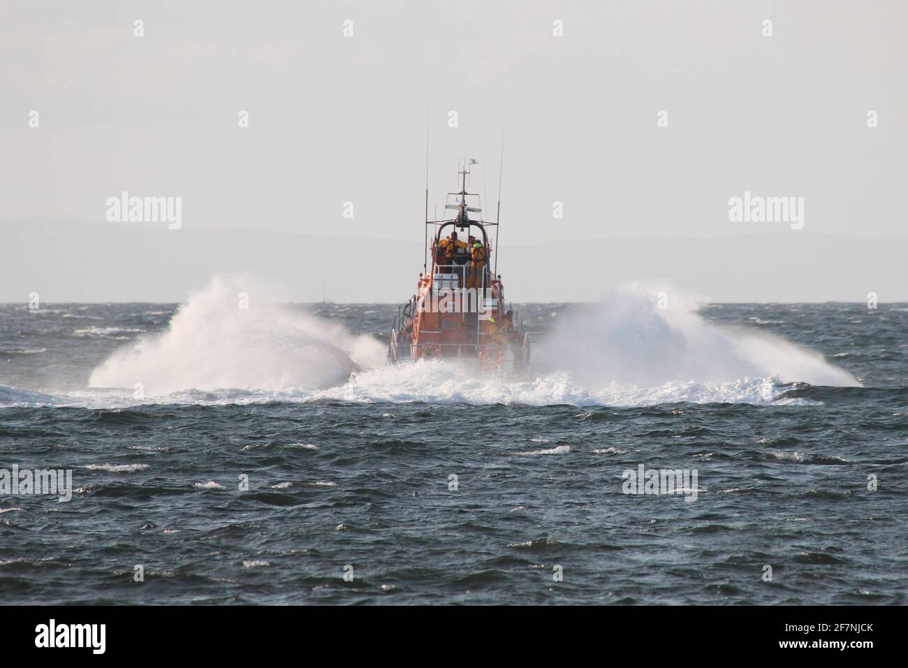 RNLB Jim Moffat (14-38), a Trent-class lifeboat operated by the Royal National Lifeboat Institution (RNLI), at Ayr during the Scottish Airshow in 2015 Stock Photo
