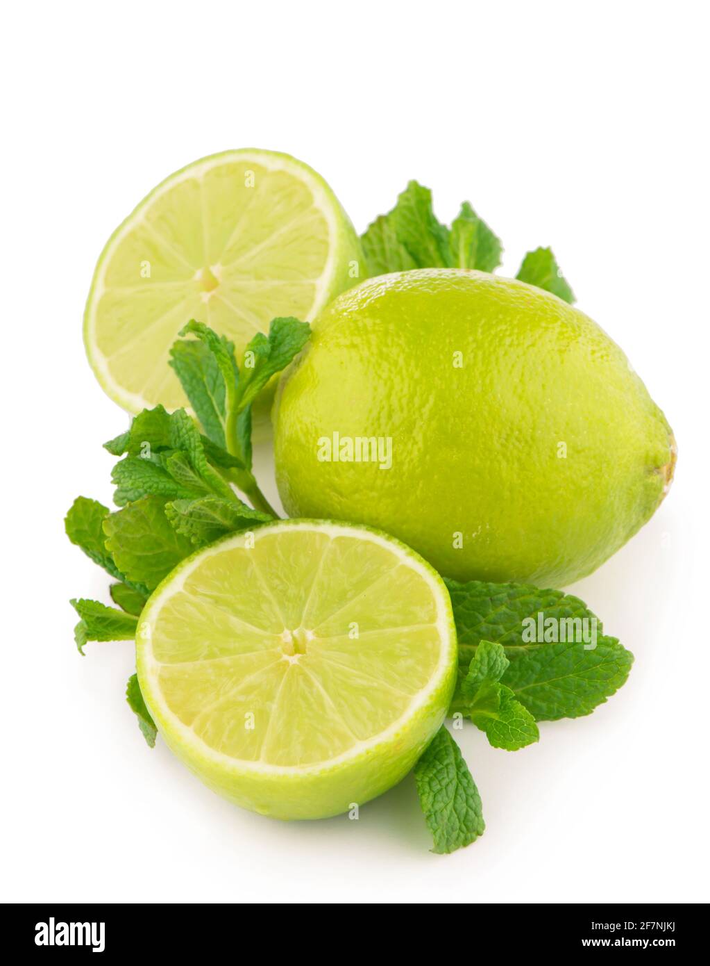 Lime and mint isolated on white background Stock Photo Alamy