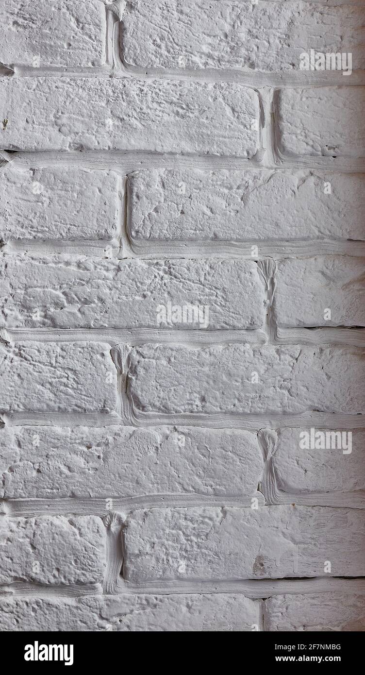 brick wall texture painted in white paint Stock Photo Alamy