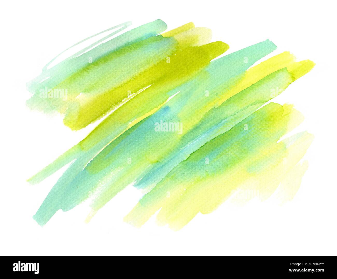 green-blue abstract background. Watercolor hand painting on white background. Grunge design element for poster, flyer, name card. Stock Photo