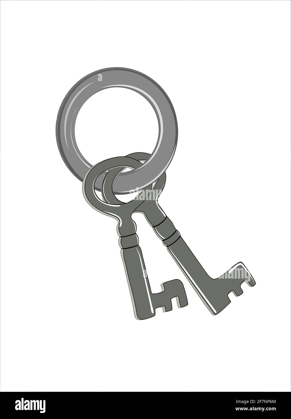 The keys to the lock are isolated on a white background. vector Stock ...