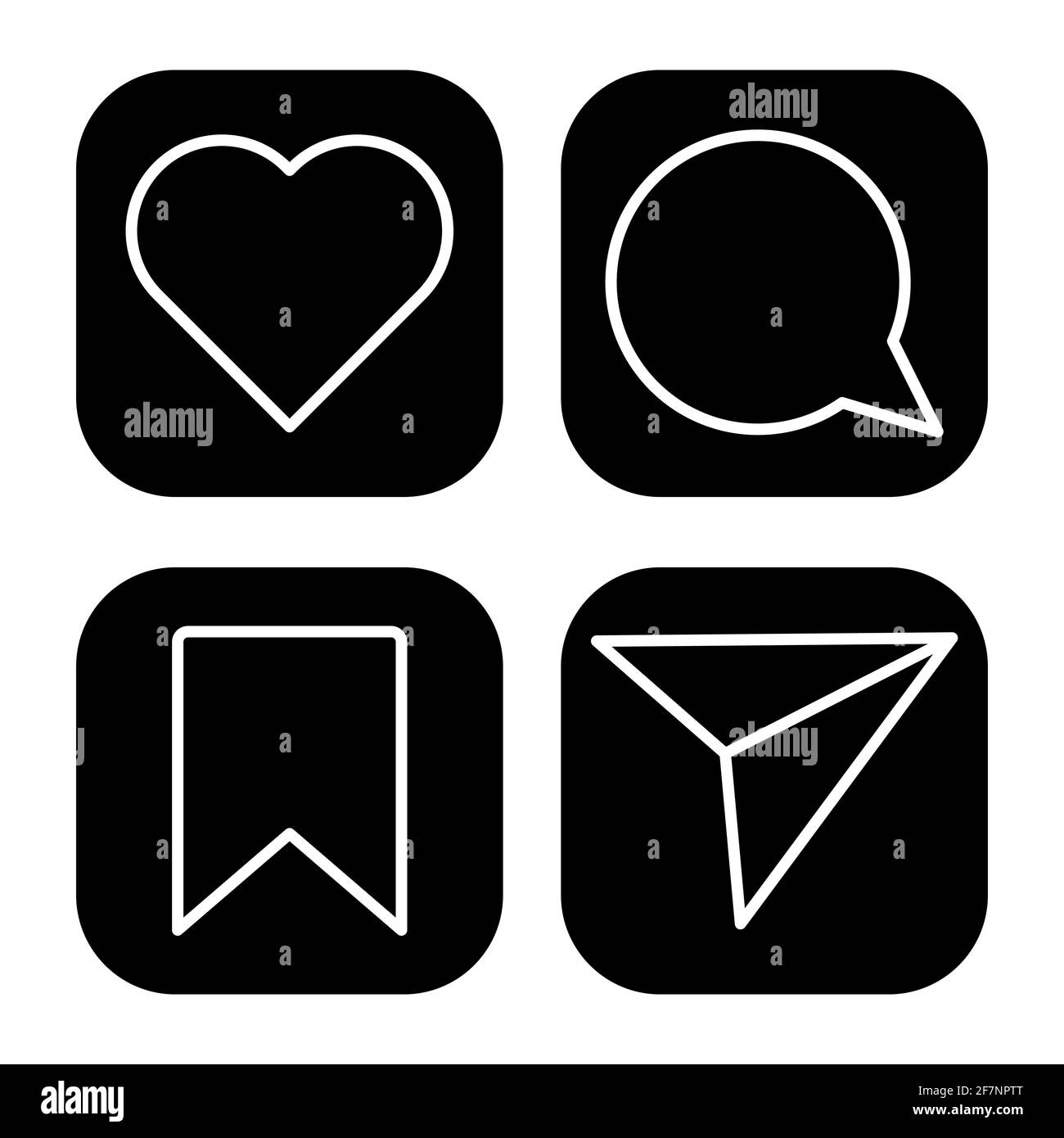 Instagram Like, Comment, Share and Save Icons. Web Flat Icons. Vector ...