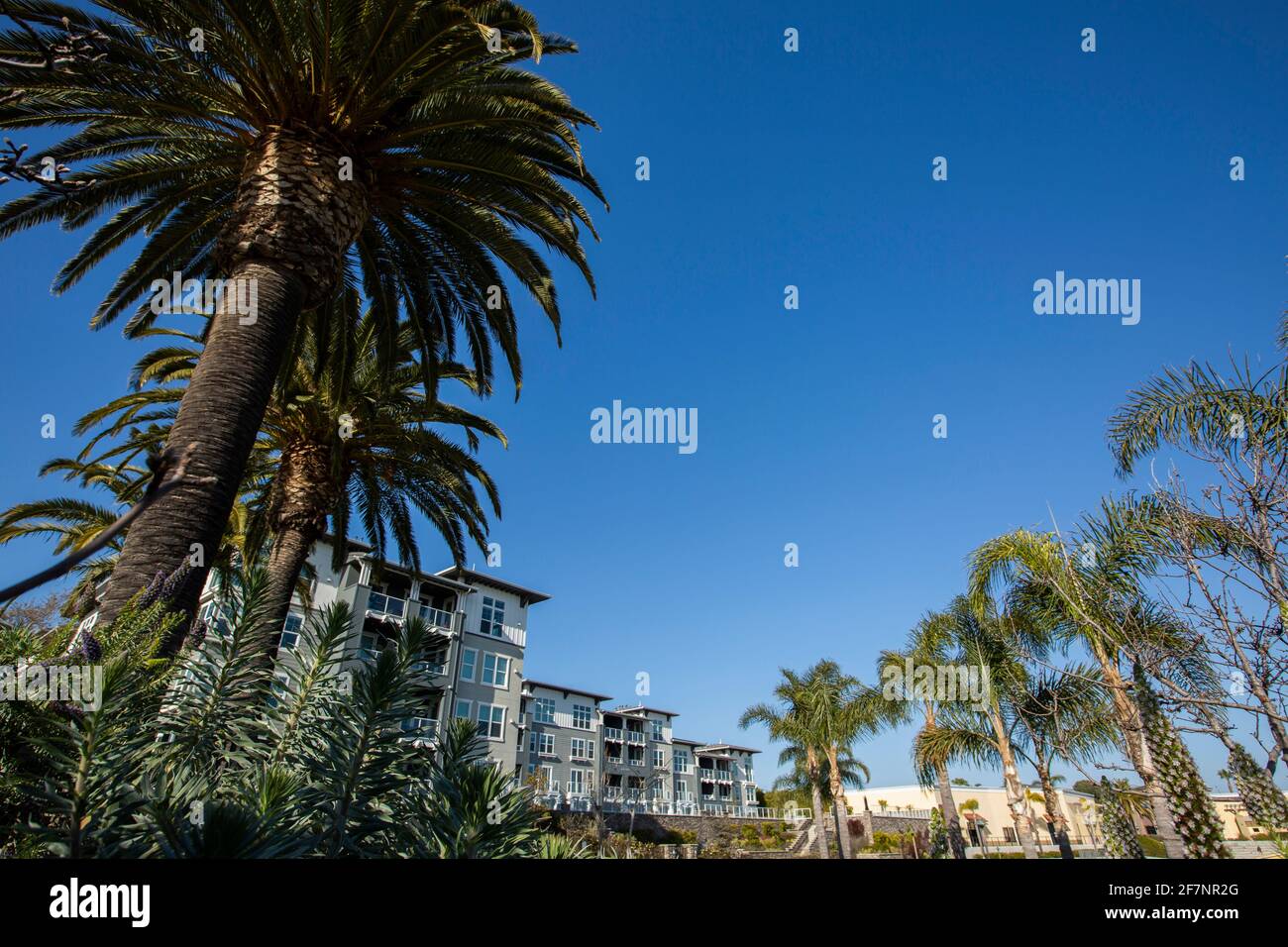 Day time view of the coastal skyline of Oxnard, California, USA. Stock Photo