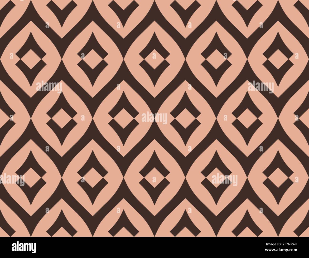 Earthy brown curved V-shaped chevron ogee vector surface pattern for printed paper items, web design, branding, packaging, interior objects, scrapbook Stock Vector