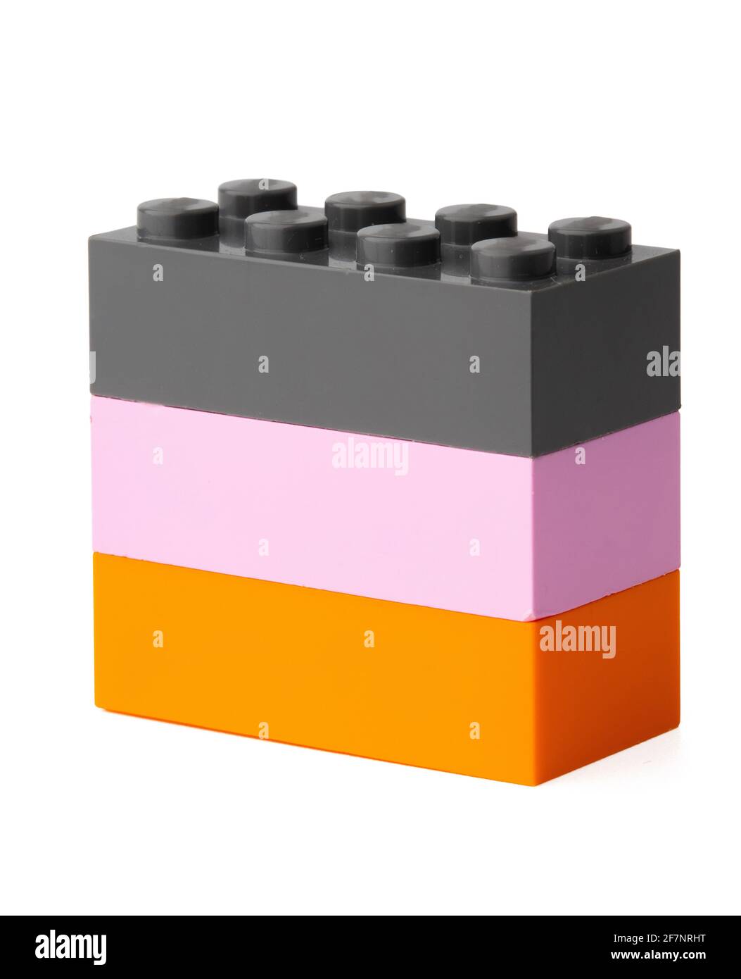 Colorful plastic toy building blocks isolated on white Stock Photo - Alamy
