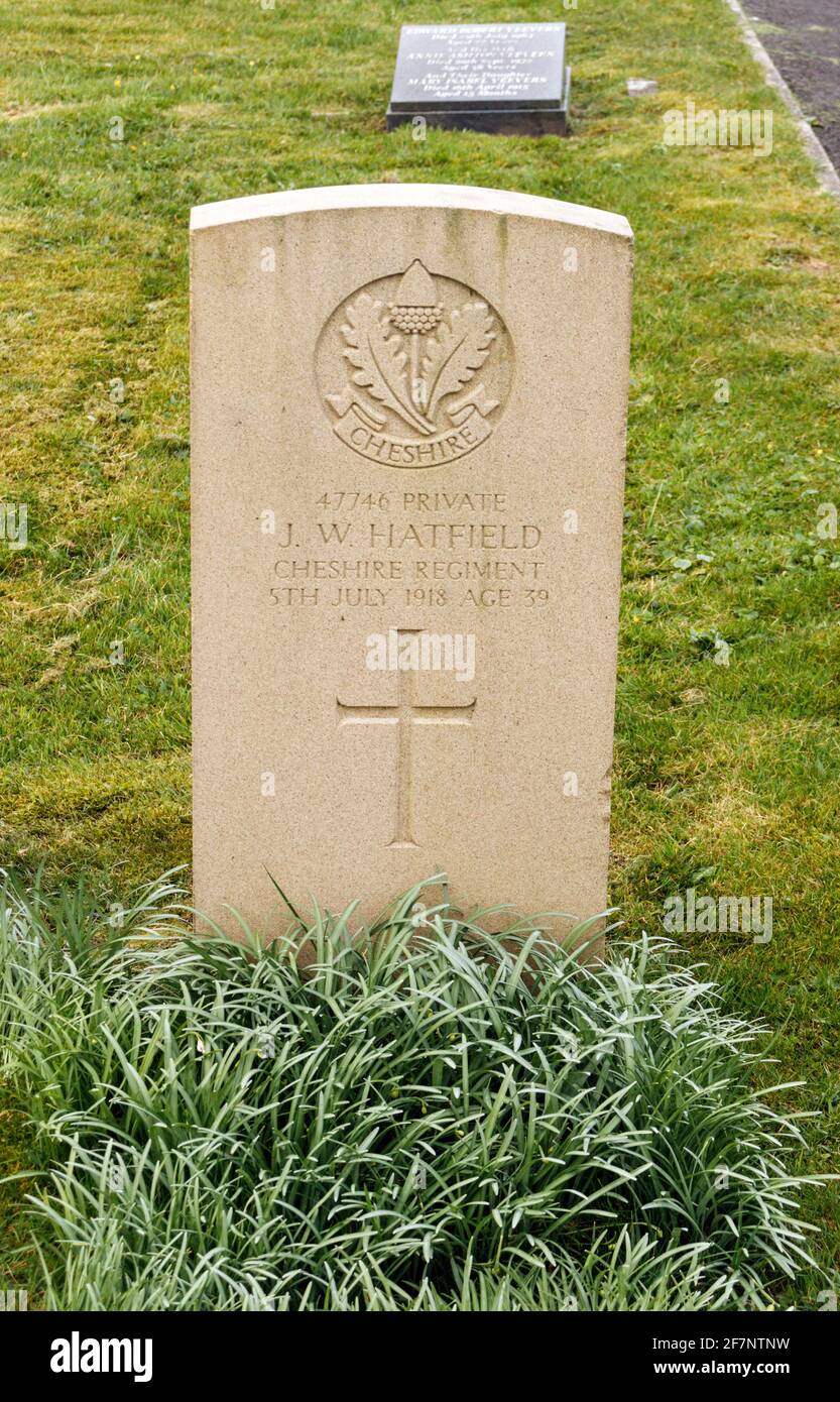 Commonwealth War Grave at All Saints Church, Chatburn, Lancashire Stock