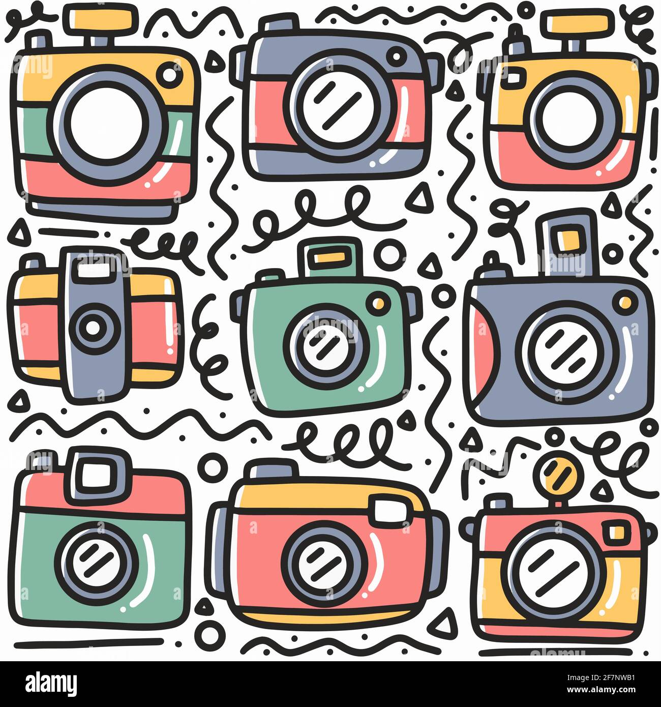 hand drawn camera doodle set Stock Vector Image & Art Alamy
