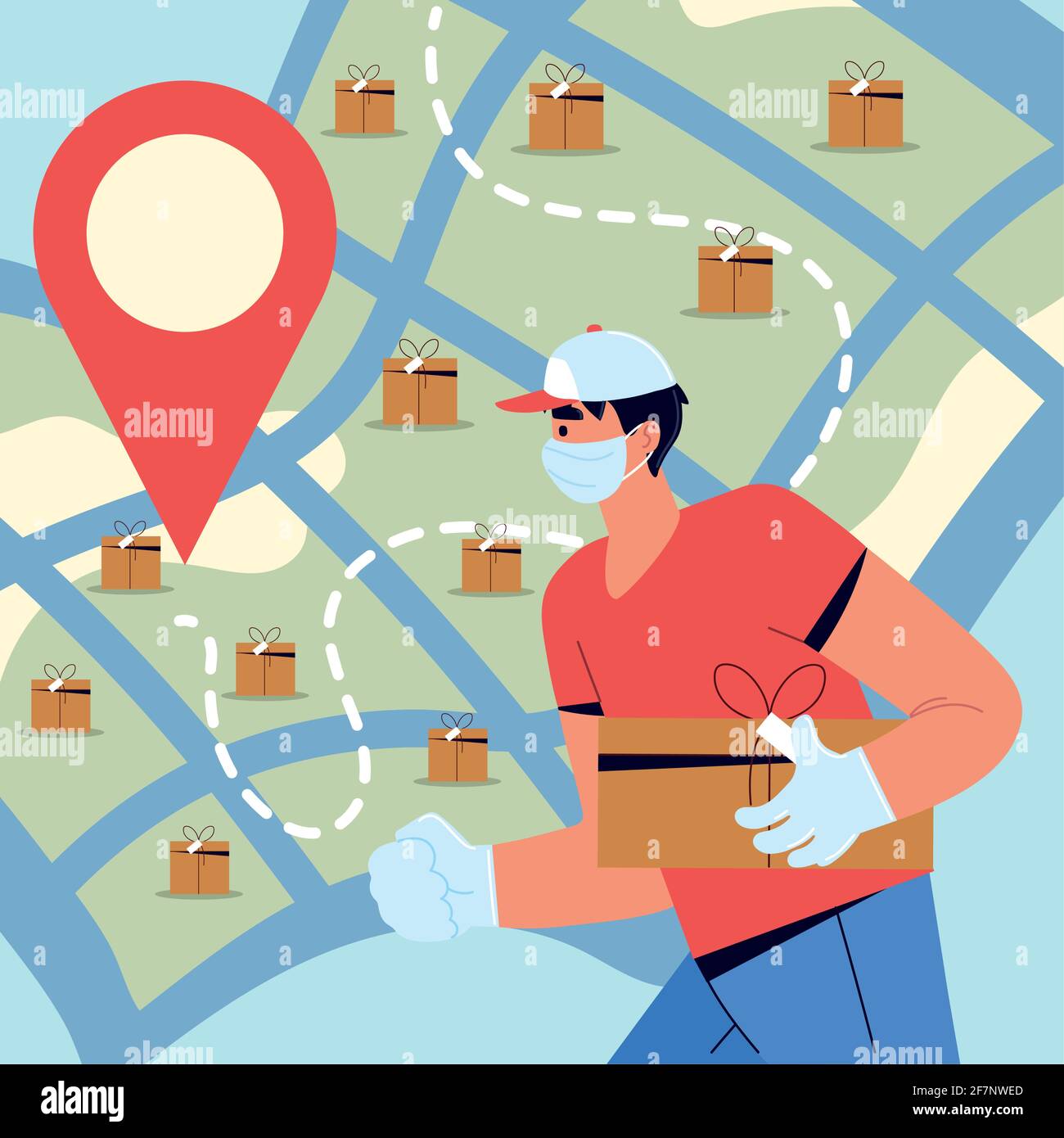 delivery man tracking Stock Vector Image & Art - Alamy