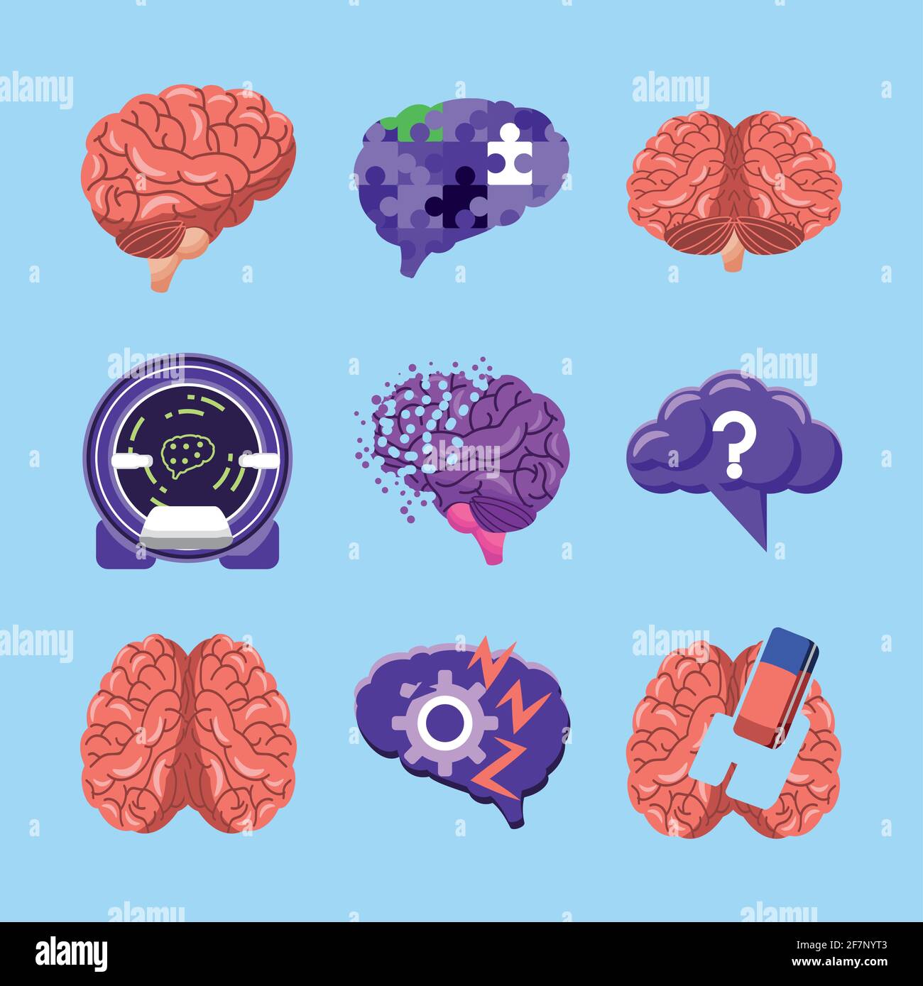 alzheimer human brains Stock Vector Image & Art - Alamy