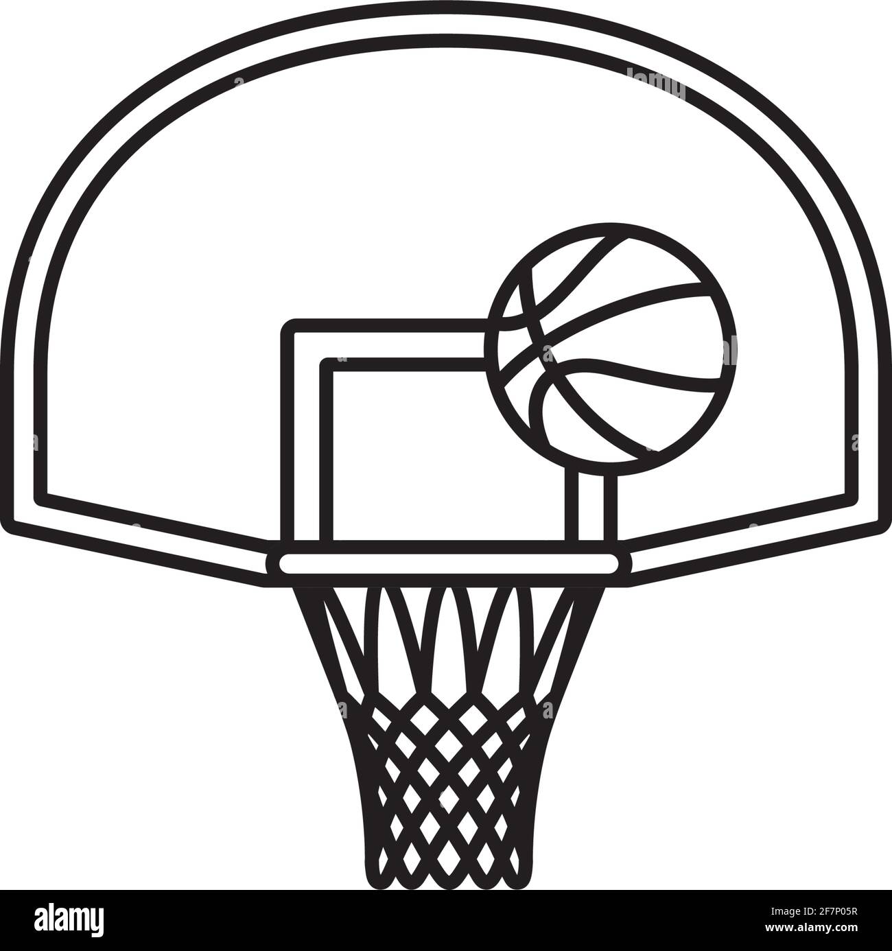 Hoop with fan backboard and ball vector line icon for Basketball Day on  November 6 Stock Vector Image & Art - Alamy