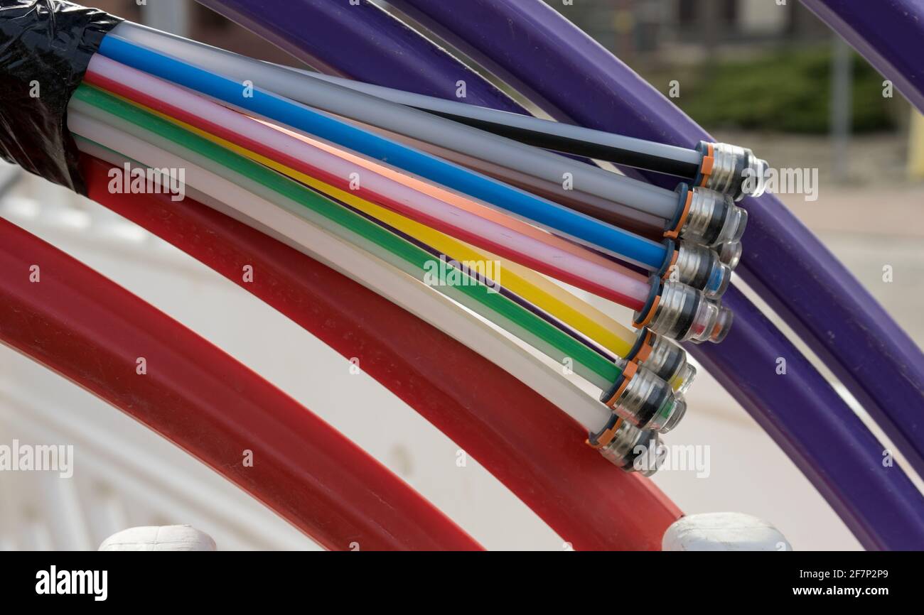 Bundle of fiber optic cables Stock Photo Alamy