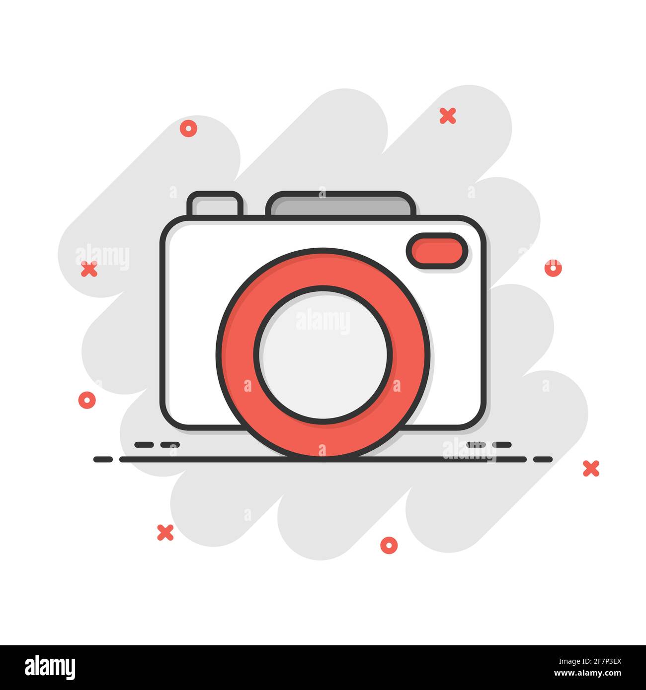 Camera device sign icon in comic style. Photography vector cartoon ...