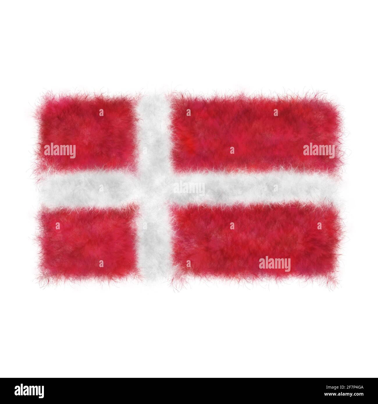 3D Illustration of Realistic Denmark flag in Felt Fabric Stock Photo