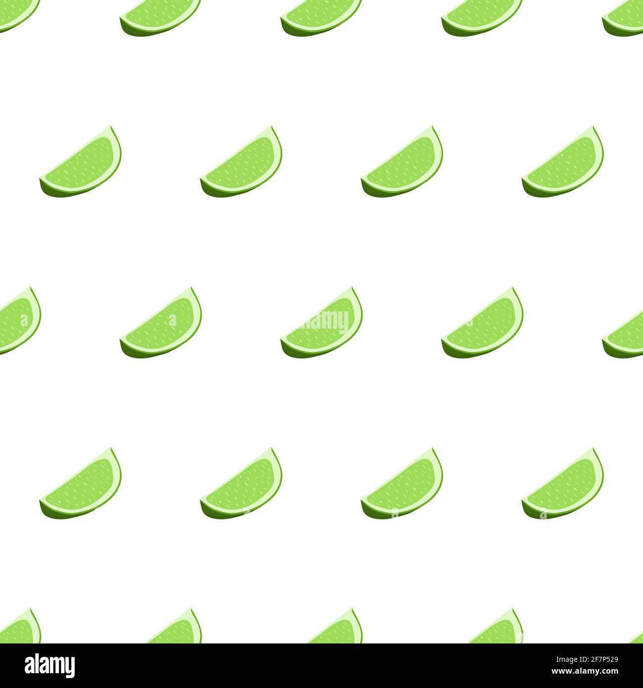 Hand drawn seamless pattern with sliced lime. Surface pattern design. Stock Vector