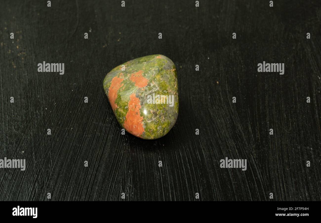 Unakite pebbles green epidote natural mineral stone from Republic of