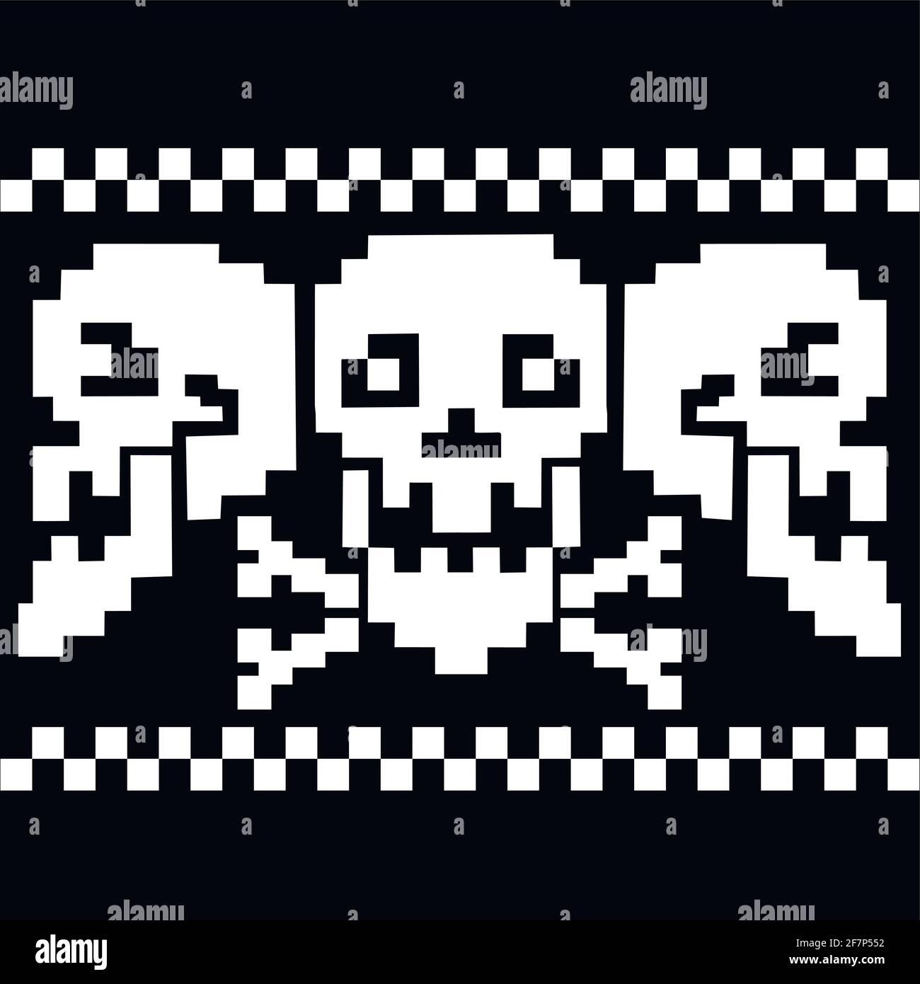 Pixel skull Black and White Stock Photos & Images - Alamy