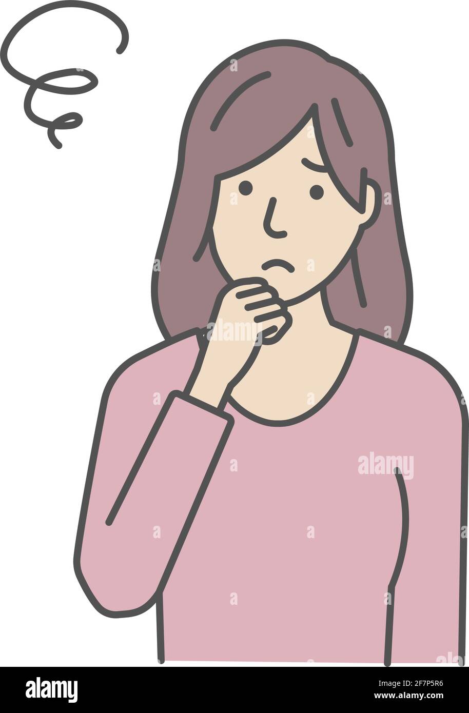 Vector Illustration of young woman in trouble or confused. Stock Vector