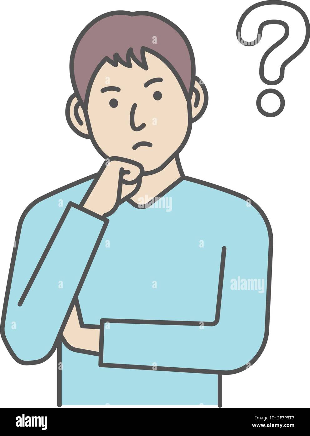 Vector illustration of a young man having a question Stock Vector
