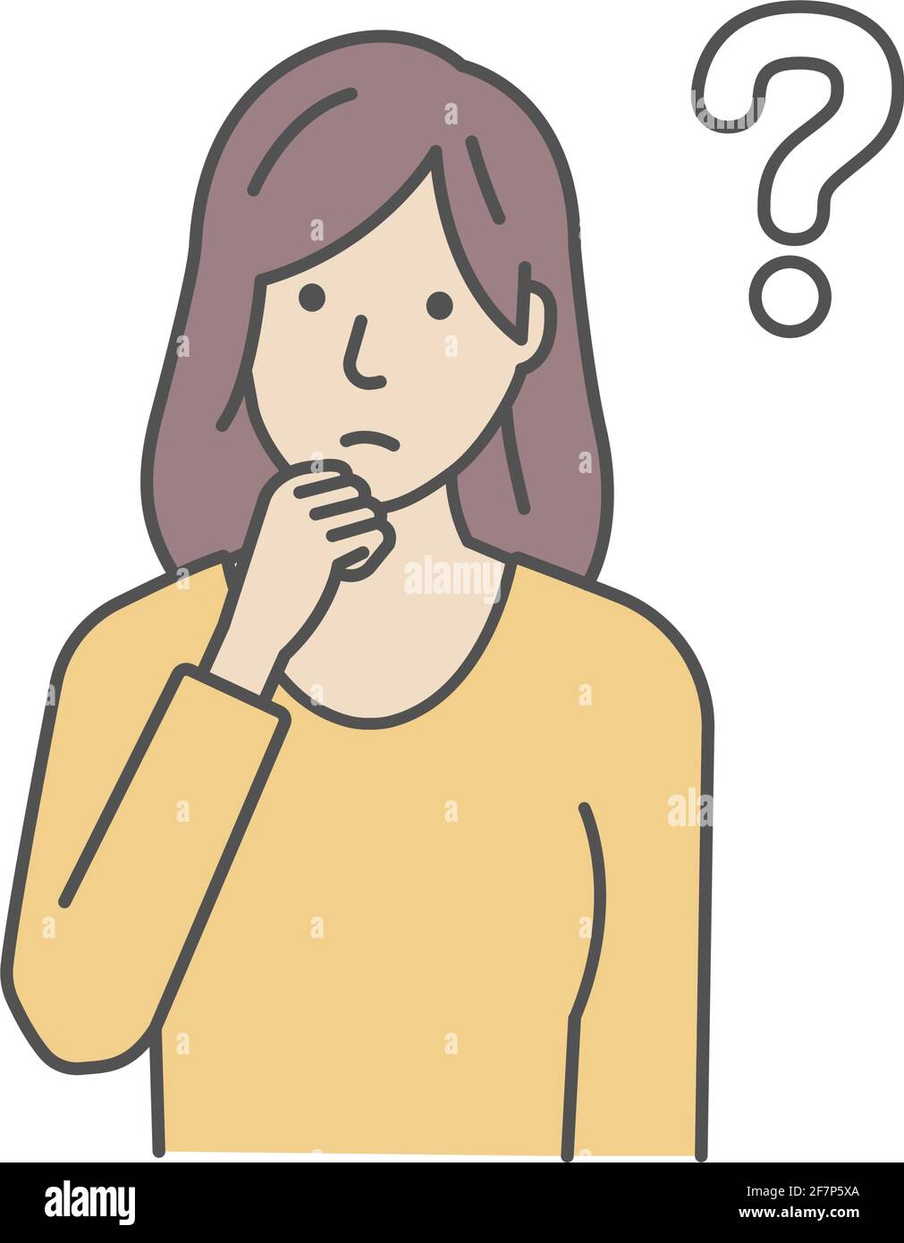 Vector illustration of a young woman having a question Stock Vector