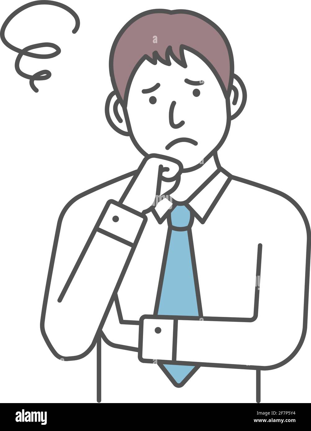Vector Illustration of young businessman in trouble or confused. Stock Vector
