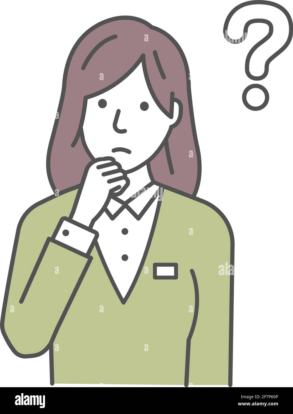 Vector Illustration of young business woman having a question Stock Vector